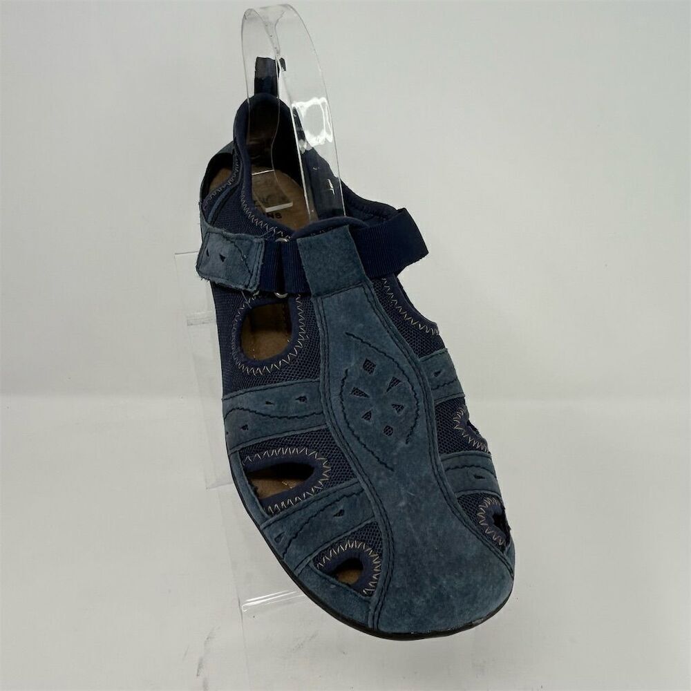 Earth Origins Women's Blue Leather Comfort Flats Size 11M Closed Toe Casual - Picture 2 of 11